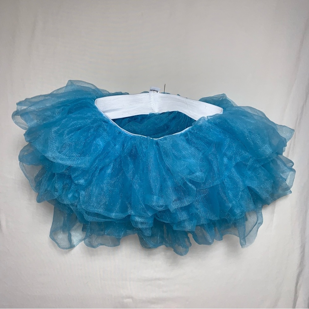 🆕 Turquoise Blue Ballet Ballerina Tutu Tulle Chiffon Halloween Dress Up Elastic
